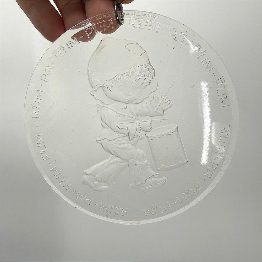 Hallmark Little Drummer Boy Ornament Rum-Pa-Pum-Pum Clear Acrylic Holiday Round